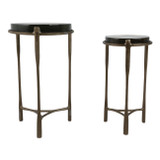 EV19672-02#S/2 26" Lauro Bronze Recycled Glass Accent Table
