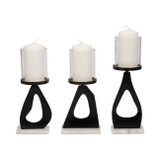 EV19824-02#S/3 13/13/15" Provence Black Candle Holders 