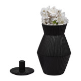EV19871-03#Laurel Small Black Lidded Jar