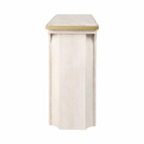 EV20039#47" Sardi Travertine Top Console Table, White