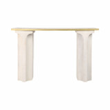 EV20039#47" Sardi Travertine Top Console Table, White