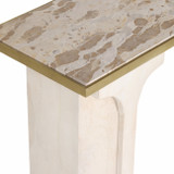 EV20039#47" Sardi Travertine Top Console Table, White
