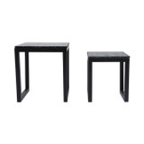 EV20048-01#S/2 19/23" Collier Marble Top Accent Tables, Black