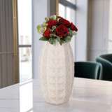 EV20068-02#15" Alexander 3d Printed Vase, Ivory/beige
