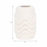 EV20071-01#12" Providence 3d Printedvase, Ivory/beige