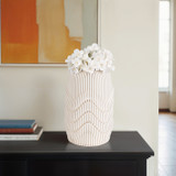 EV20071-02#14" Providence 3d Printed Vase, Ivory/beige