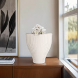 EV20075-02#14" Bello 3d Printed Vase, Ivory/beige