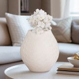 EV20082-01#11" Elphantine 3d Printed Vase, Ivory/beige