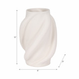 EV20095-01#12" Murano 3d Printed Small Vase, White