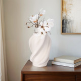 EV20095-02#15" Murano 3d Printed Large Vase, White