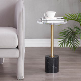 EV20104#21" Elisia Acrylic And Marble Accent Table