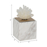 EV20130#6" Julia Tall Crystal And Marble Block
