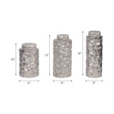 EV20512#S/3 10/13/14" Anita Silver Ceramic Lidded Jars