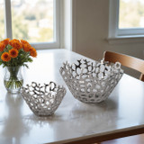 EV20513-01#S/2 10/13" Steffi Silver Ceramic Bowls 