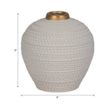 EV20525#8" Riad Small White Ceramic Vase