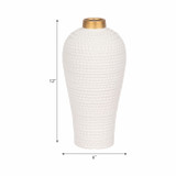 EV20526-01#12" Riad Medium White Ceramic Vase