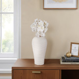 EV20526-01#12" Riad Medium White Ceramic Vase