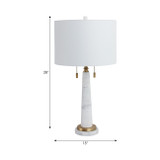 EV51298#28" Amaya Marble Table Lamp, White