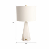 EV51300#26" Laurel Alabaster Table Lamp, White