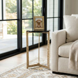 EV20876-01#22" Bennington Tall Recycled Glass Accent Table