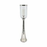 EV20878-01#34" Radiant Small Silver Glass Candle Hurricane