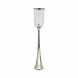 EV20878-02#43" Radiant Large Silver Glass Candle Hurricane
