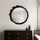 EV20880#35" Eron Metal Wall Mirror, Black