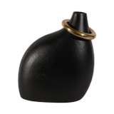 EV20896-01#14" Rouen Small Black Vase With Ring