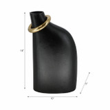 EV20896-02#18" Rouen Large Black Vase With Ring