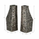 EV20942#S/2 8" Whittier Metal Flower Vase Bookends