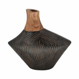 EV20943-01#9" Kenai Small Wood And Metal Vase