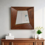 EV21012#36x36" Hallox Carved Wood Mirror