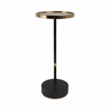 EV20966#24" Draco Marble And Gold Finish Accent Table