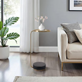 EV20966#24" Draco Marble And Gold Finish Accent Table