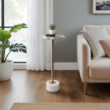 EV20967#24" Cannes Agate And Marble Accent Table