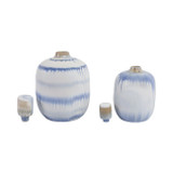 EV21049-01#S/2 10/12" Medford Blue Ceramic Jars