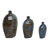 EV21060#S/3 6/8/10" Olympia Blue Ceramic Vases