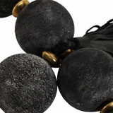 EV21085-01#56'' Renton Blk & Gold Glass Garland W Lthr Tassel