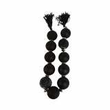 EV21085-02#56'' Renton Blk & Slvr Glass Garland W Lthr Tassel