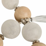 EV21085-07#56'' Bothelle Glass And Wood Garland W Lthr Tassel