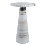 EV21143-01#22" Panda Stone Marble Accent Table, Multi