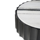 EV21143-02#55" Panda Stone Marble And Wood Coffee Table, Blk