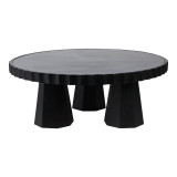 EV21144-01#43" Luzia Metallic Marble And Wood Coffee Table, B