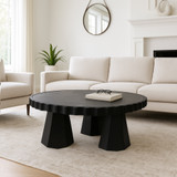 EV21144-01#43" Luzia Metallic Marble And Wood Coffee Table, B