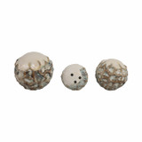 EV21138#S/3 4/5/6" Decorah Cer Deco Balls - Set Of 3
