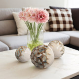 EV21138#S/3 4/5/6" Decorah Cer Deco Balls - Set Of 3