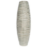 EV21139-02#30" Decorah Large Cer Ribbed  Vase