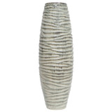 EV21139-02#30" Decorah Large Cer Ribbed  Vase