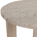 EV21157#22" Louva Carved Travertine Accent Table