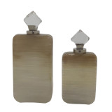 EV21167#S/2 14/16" Laurier Glass Bottles W/acrylic Topper